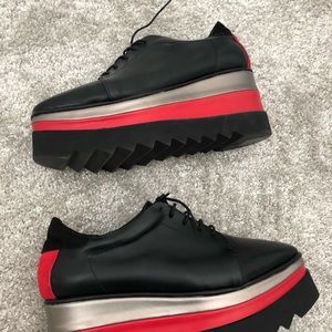 Triple stacked platform Vegan leather shoes